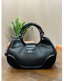 LOUIS VUITTON SAC MONTAIGNE BAG IN BLACK EPI LEATHER WITH SILVER HARDWARE