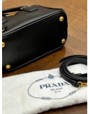 PRADA MINI GALLERIA IN BLACK SAFFIANO LEATHER WITH GOLD HARDWARE & STRAP  