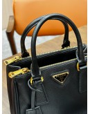 PRADA MINI GALLERIA IN BLACK SAFFIANO LEATHER WITH GOLD HARDWARE & STRAP  