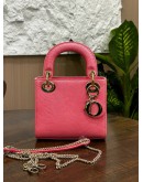 CHRISTIAN DIOR MINI LADY DIOR IN PINK LIZARD