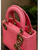CHRISTIAN DIOR MINI LADY DIOR IN PINK LIZARD