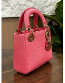 CHRISTIAN DIOR MINI LADY DIOR IN PINK LIZARD