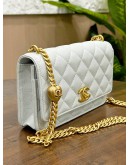 CHANEL SWEETHEART PILLOW CRUSH WOC IN CLOUDY BLUE PEARL CAVIAR LEATHER WITH MATTE GOLD HARDWARE  