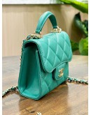 CHANEL CLASSIC TOP HANDLE PURSE ON CHAIN