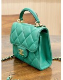 CHANEL CLASSIC TOP HANDLE PURSE ON CHAIN