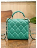 CHANEL CLASSIC TOP HANDLE PURSE ON CHAIN