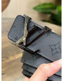 LOUIS VUITTON REVERSIBLE BELT IN MONOGRAM ECLIPSE & BLACK LEATHER