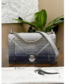 CHRISTIAN DIOR MEDIUM DIORAMA IN OMBRE SILVER BLUE METALLIC LEATHER WITH SILVER CHAIN BAG