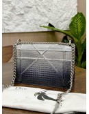 CHRISTIAN DIOR MEDIUM DIORAMA IN OMBRE SILVER BLUE METALLIC LEATHER WITH SILVER CHAIN BAG