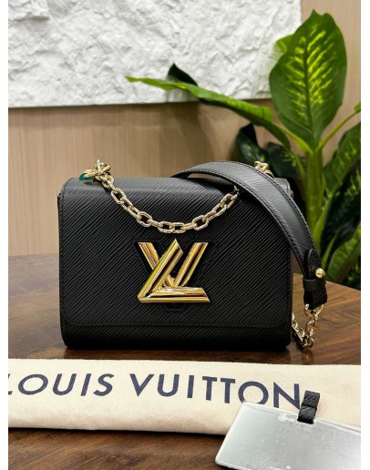 LOUIS VUITTON PM TWIST IN BLACK EPI LEATHER WITH GOLD HARDWARE