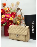 2012 CHANEL FRENCH RIVIERA FLAP SHOULDER BAG IN BEIGE CAVIAR LEATHER