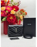 2020 YSL SAINT LAURENT LOULOU TOY CROSSBODY BAG IN BLACK CALFSKIN LEATHER