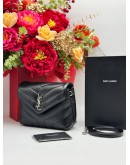 2020 YSL SAINT LAURENT LOULOU TOY CROSSBODY BAG IN BLACK CALFSKIN LEATHER