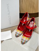 MANOLO BLAHNIK CAMPARINEW WOOL TARTAN