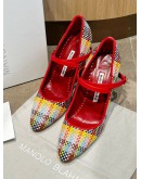 MANOLO BLAHNIK CAMPARINEW WOOL TARTAN