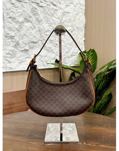 CELINE VINTAGE AVA BAG IN TRIOMPHE CANVAS & CALF LEATHER