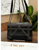 CHRISTIAN DIOR MEDIUM DIORAMA IN BLACK STUDDED CHAIN BAG