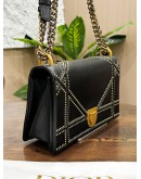 CHRISTIAN DIOR MEDIUM DIORAMA IN BLACK STUDDED CHAIN BAG
