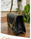 CHRISTIAN DIOR MEDIUM DIORAMA IN BLACK STUDDED CHAIN BAG