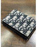 CHRISTIAN DIOR BUSINESS CARD HOLDER IN BLACK & BEIGE DIOR OBLIQUE JACQUARD CANVAS  