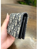 CHRISTIAN DIOR BUSINESS CARD HOLDER IN BLACK & BEIGE DIOR OBLIQUE JACQUARD CANVAS  