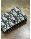 CHRISTIAN DIOR BUSINESS CARD HOLDER IN BLACK & BEIGE DIOR OBLIQUE JACQUARD CANVAS  