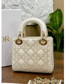 CHRISTIAN DIOR MINI LADY DIOR IN PEARL STUDDED