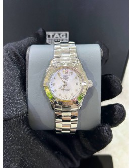 TAG HEUER AQUARACER LADY REF WAF1415 DIAMONDS & MOTHER OF PEARL DIAL 27MM QUARTZ WATCH