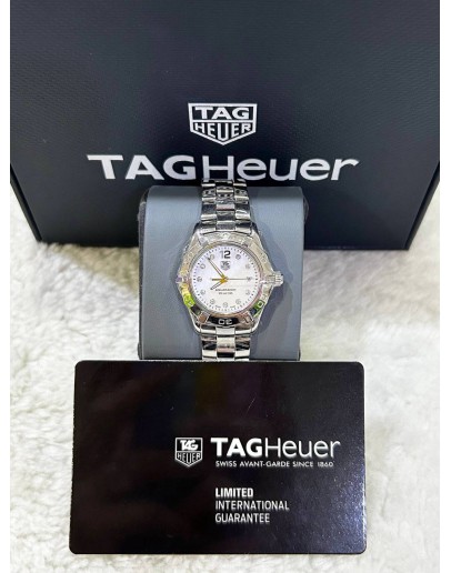 TAG HEUER AQUARACER LADY REF WAF1415 DIAMONDS & MOTHER OF PEARL DIAL 27MM QUARTZ WATCH