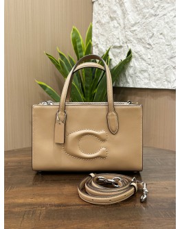 COACH NINA SMALL TOTE HANDBAG IN TAUPE WITH CROSSBODY STRAP 
