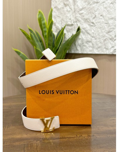 LOUIS VUITTON REVERSIBLE BELT IN IVORY & MONOGRAM 