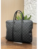 LOUIS VUITTON PORTE DOCUMENTS VOYAGE HANDLE HANDBAG IN DAMIER GRAPHITE CANVAS 