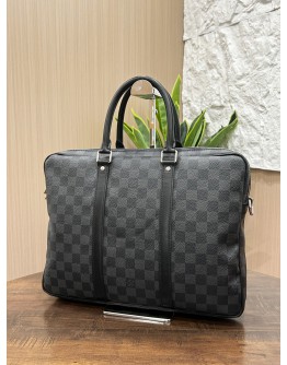 LOUIS VUITTON PORTE DOCUMENTS VOYAGE HANDLE HANDBAG IN DAMIER GRAPHITE CANVAS 