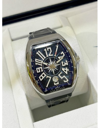 FRANCK MULLER VANGUARD REF YACHTING V41 SC DT YACHTING SUNBURST BLUE DIAL 45MM AUTOMATIC WATCH 