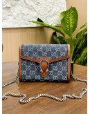 GUCCI DIONYSUS GG DENIM WALLET ON CHAIN