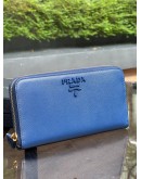 PRADA TOP LONG PURSE IN DEEP BLUE SEA SAFFIANO LEATHER   