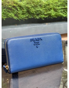 PRADA TOP LONG PURSE IN DEEP BLUE SEA SAFFIANO LEATHER   