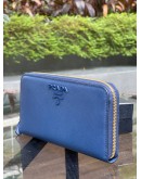 PRADA TOP LONG PURSE IN DEEP BLUE SEA SAFFIANO LEATHER   
