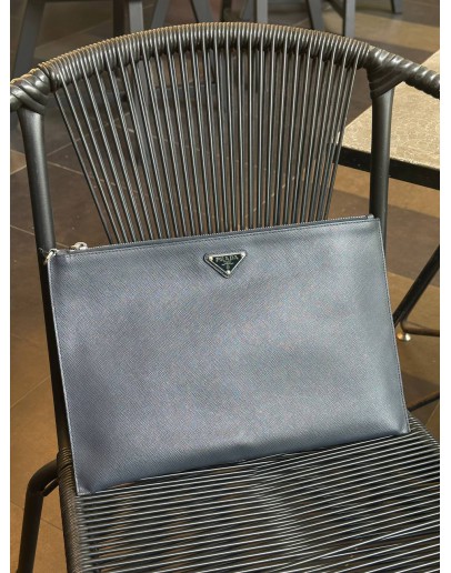 PRADA CLUTCH IN BLACK SAFFIANO LEATHER 