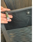 VERSACE BAROCCO EMBOSSED CLUTCH IN BLACK LEATHER 