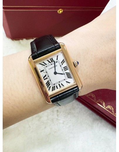 CARTIER TANK SOLO 18K 750 YELLOW GOLD 24MM X 31MM QUARTZ WATCH