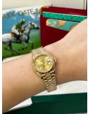 ROLEX LADY DATEJUST FULL 18K 750 YELLOW GOLD REF 79178 DIAMONDS & GOLD DIAL 26MM AUTOMATIC WATCH 