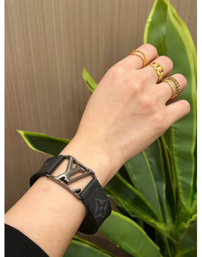 LOUIS VUITTON MONOGRAM ECLIPSE CANVAS HOCKENHEIM BRACELET 