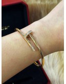 CARTIER JUSTE UN CLOU 18K 750 ROSE GOLD WITH DIAMONDS BRACELET IN SIZE 19