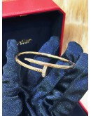 CARTIER JUSTE UN CLOU 18K 750 ROSE GOLD WITH DIAMONDS BRACELET IN SIZE 19