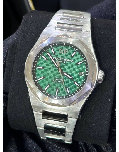 GO GIRARD-PERREGAUX LAUREATO REF 81010-11-3153 GREEN DIAL 42MM AUTOMATIC WATCH 