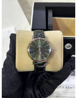 IWC PORTOFINO REF IW357405 DIAMOND GREEN DIAL 34MM AUTOMATIC WATCH 