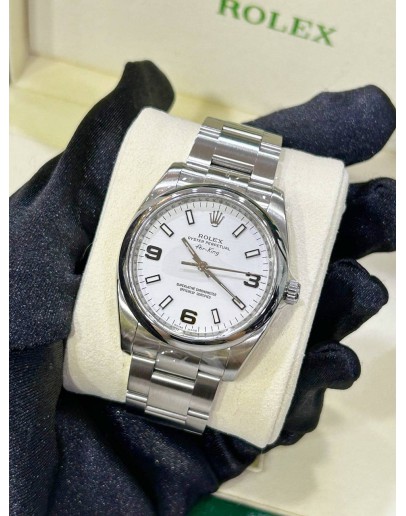 ROLEX OYSTER PERPETUAL AIR KING REF 114200 WHITE DIAL 34MM AUTOMATIC WATCH 