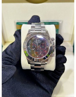 ROLEX DAYTONA COSMOGRAPH HALF 18K 750 WHITE GOLD REF 116509 BLACK & RED DIAL 40MM AUTOMATIC WATCH 