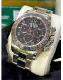 ROLEX DAYTONA COSMOGRAPH HALF 18K 750 WHITE GOLD REF 116509 BLACK & RED DIAL 40MM AUTOMATIC WATCH 